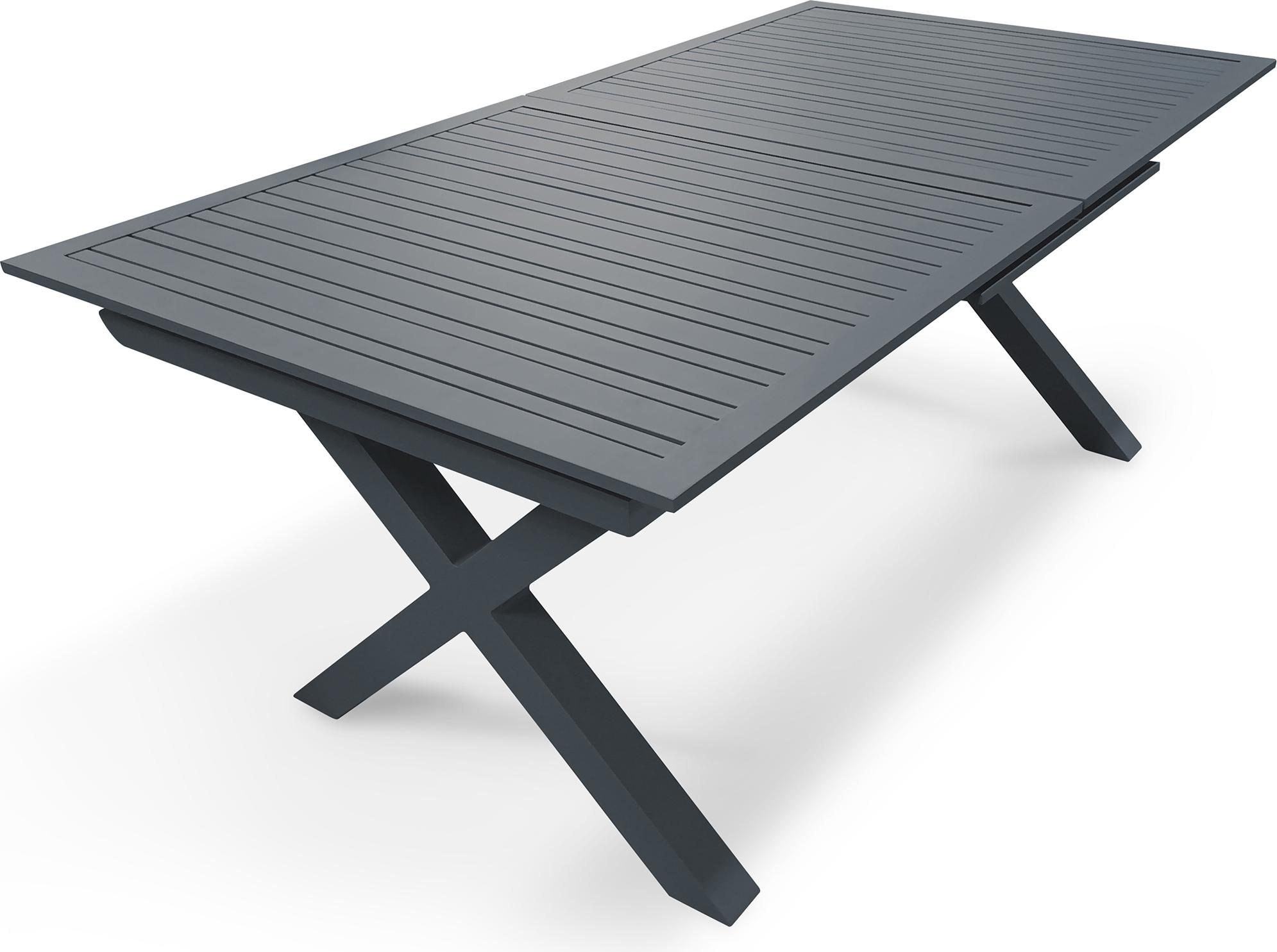 Anthrazitgrauer Gartentisch aus Aluminium