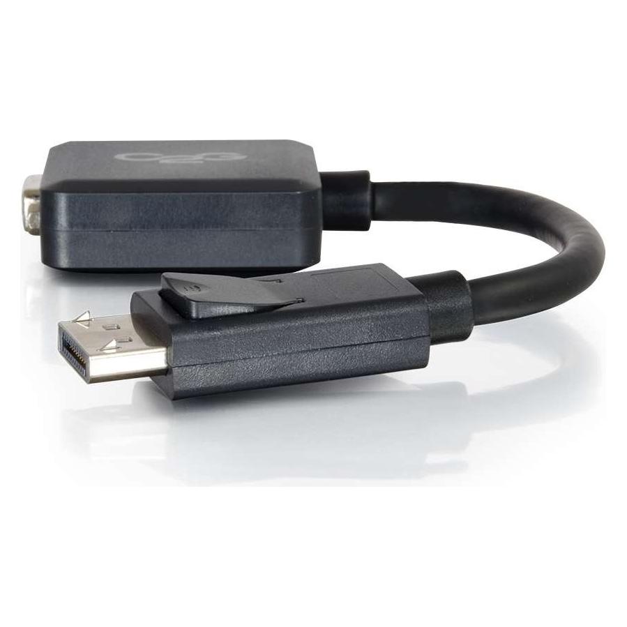 C2G 8in DisplayPort-Stecker-zu-VGA-Buchse Passiv-Adapter / Konverter - Schwarz (DisplayPort, VGA) (54323)