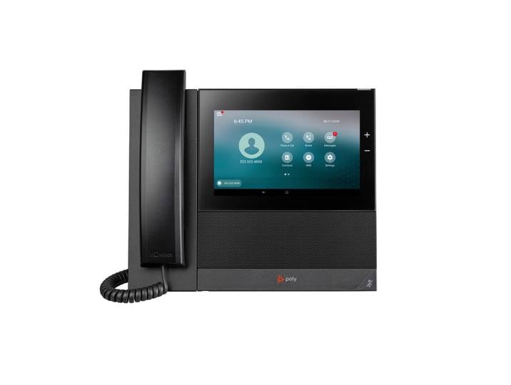 HP Poly Téléphone multimédia professionnel Poly CCX 600 avec Open SIP et compatible PoE, Téléphone IP, Noir, Combiné filaire, Android 12, 24 lignes, L