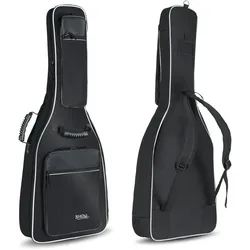 Rocktile Klassik-Gitarrentasche Deluxe - gepolstert mit Rucksackgarnitur Schwarz