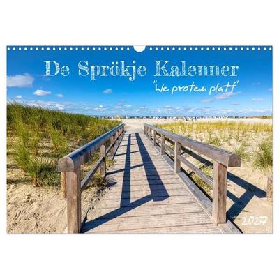 De Sprökje Kalenner 'We proten platt' (Wandkalender 2027 DIN A3 quer), CALVENDO Monatskalender