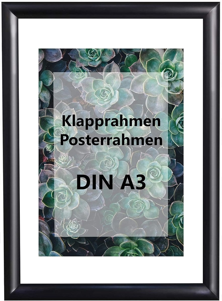 Zwart Aluminium Klapframe DIN A3 Wissellijst en Posterframe