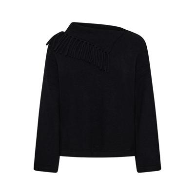 Strickpullover SOAKED IN LUXURY "Damen Strickpullover SLHedaya", Damen, Gr. L, schwarz, Pullover Strickpullover