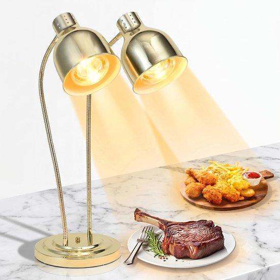 Heizlampe - Goldfarben - S-Form - Höhenverstellbar - Für Buffet und Küche