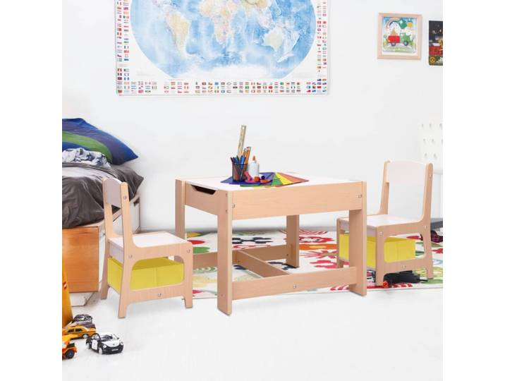 vidaXL Kindertisch mit 2 Stühlen MDF