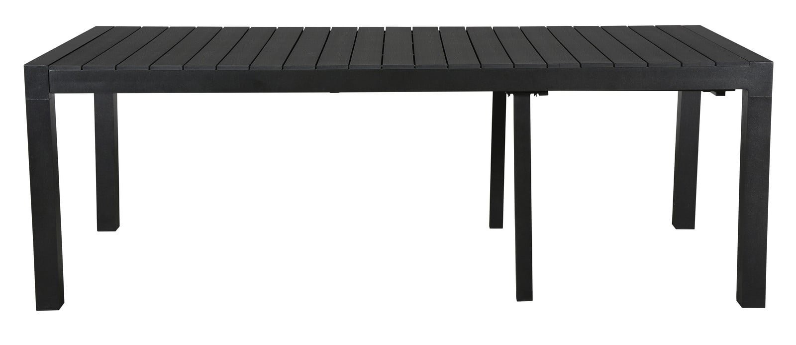 Grup uitbreidbare tuintafel inclusief 2 inlegplaten zwart, Breedte: 223-343 cm
