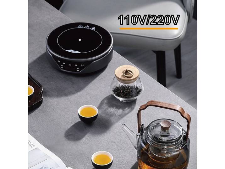 Four électrique multifonction en céramique 110V/220V avec minuterie, four de chauffage pour café, plaque chauffante électrique à 4 vitesses, réchaud à thé portable 1500W
