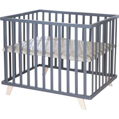 Laufgitter ROBA "Luxe, grau, 75x100 cm", Baby, grau (anthrazit), Laufställe Laufgitter, mit Laufgittereinlage Greyish gesteppt