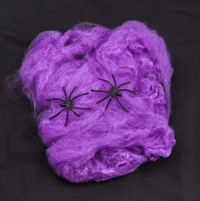 Inspire Curations Stretchable Artificial Spider Web Halloween Spider Web Decoration For Haunted Houses & Party Scenes purple