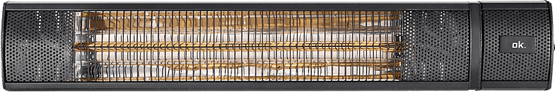 Estufa eléctrica - ok. OPH 206321 ES, Exterior, 2000 W, 3 Niveles de potencia, Soporte pared, Negro