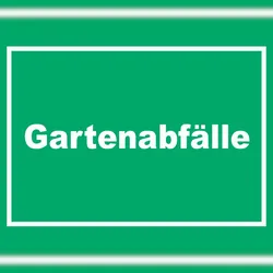 HB-Druck Gartenabfälle Mülltrennung Schild mit Text waagerecht A3 Rückseite selbstklebend