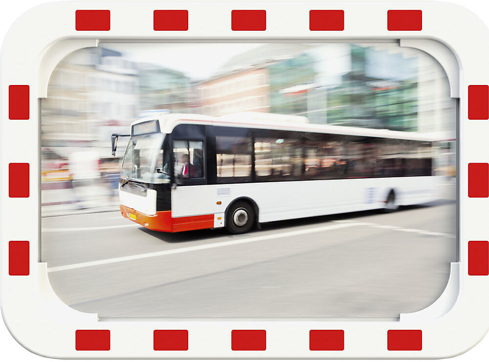 Verkehrsspiegel mit Universalhalterung, rechteckig, HxBxT 400 x 600 x 50 mm Dan-MIRROR