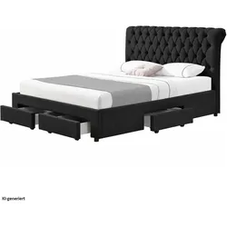 HTI-Living, Bett, Polsterbett Claire 180 x 200 cm Anthrazit (180 x 200 cm)