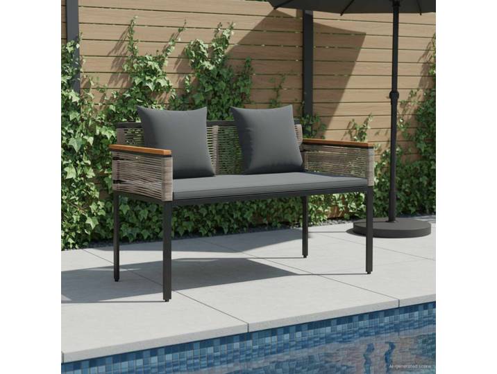 vidaXL Bank Outdoor 2 -Seater 117 x 54 x 74,5 cm Poly-Rattan