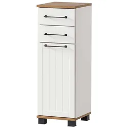 Badezimmer Unterschrank in Eichefarben und Weiß Landhausstil
