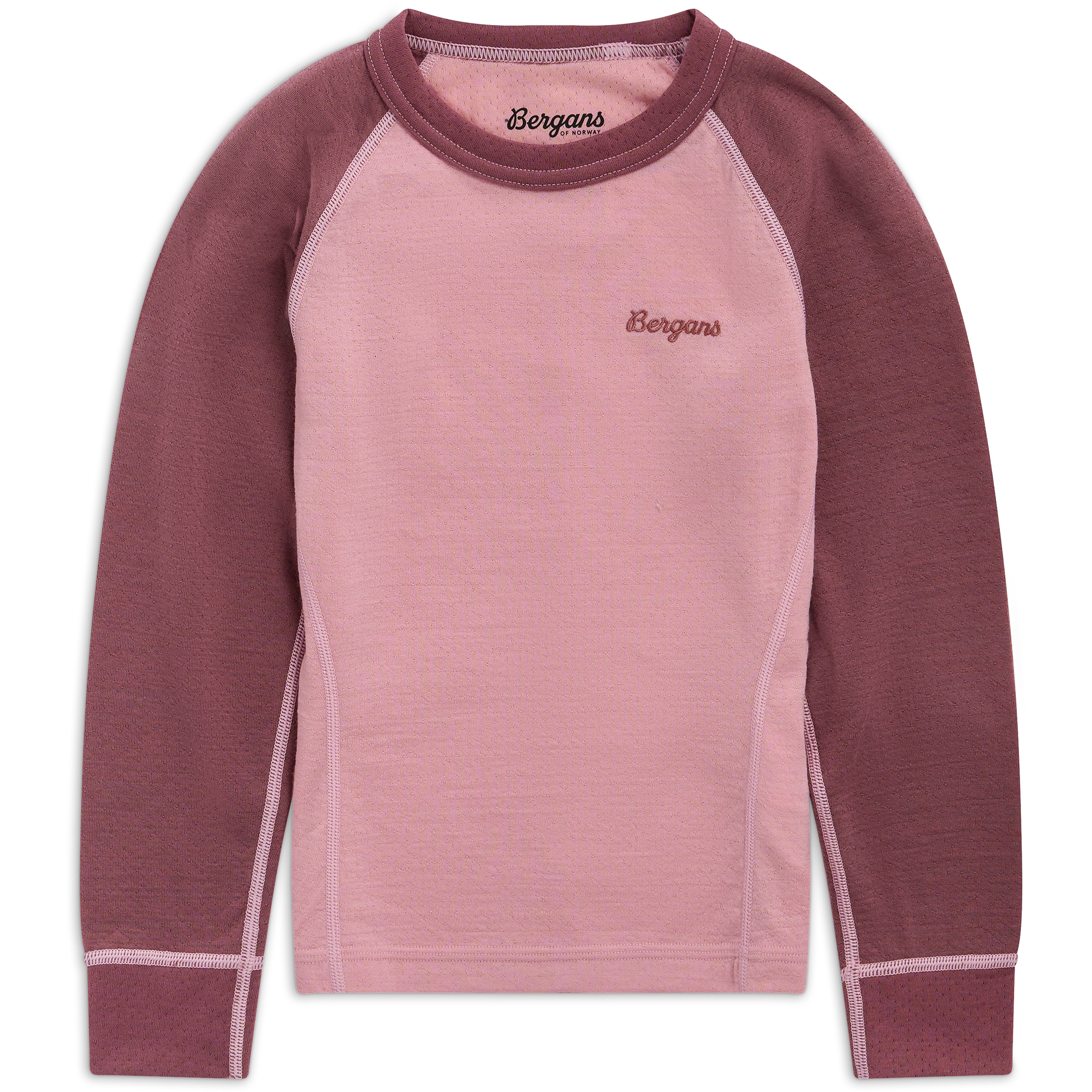 Bergans Inner:Dual Merino Kinder Langarm Unterhemden rosa Größe 104 Camping Schnell trocknend Merinowolle
