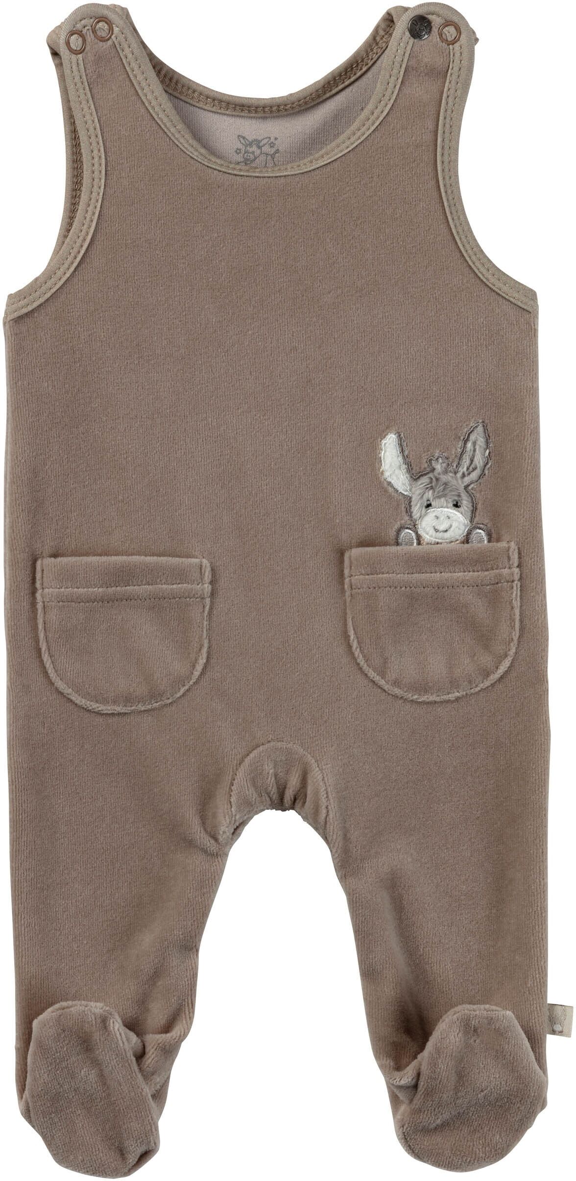 Shirt & Hose STERNTALER "Strampler-Set Nicki Emmi", Mädchen, Gr. 50, beige (sand), Obermaterial: 75% Baumwolle CO. 25% Polyester PES., Overalls Shirt & Hose