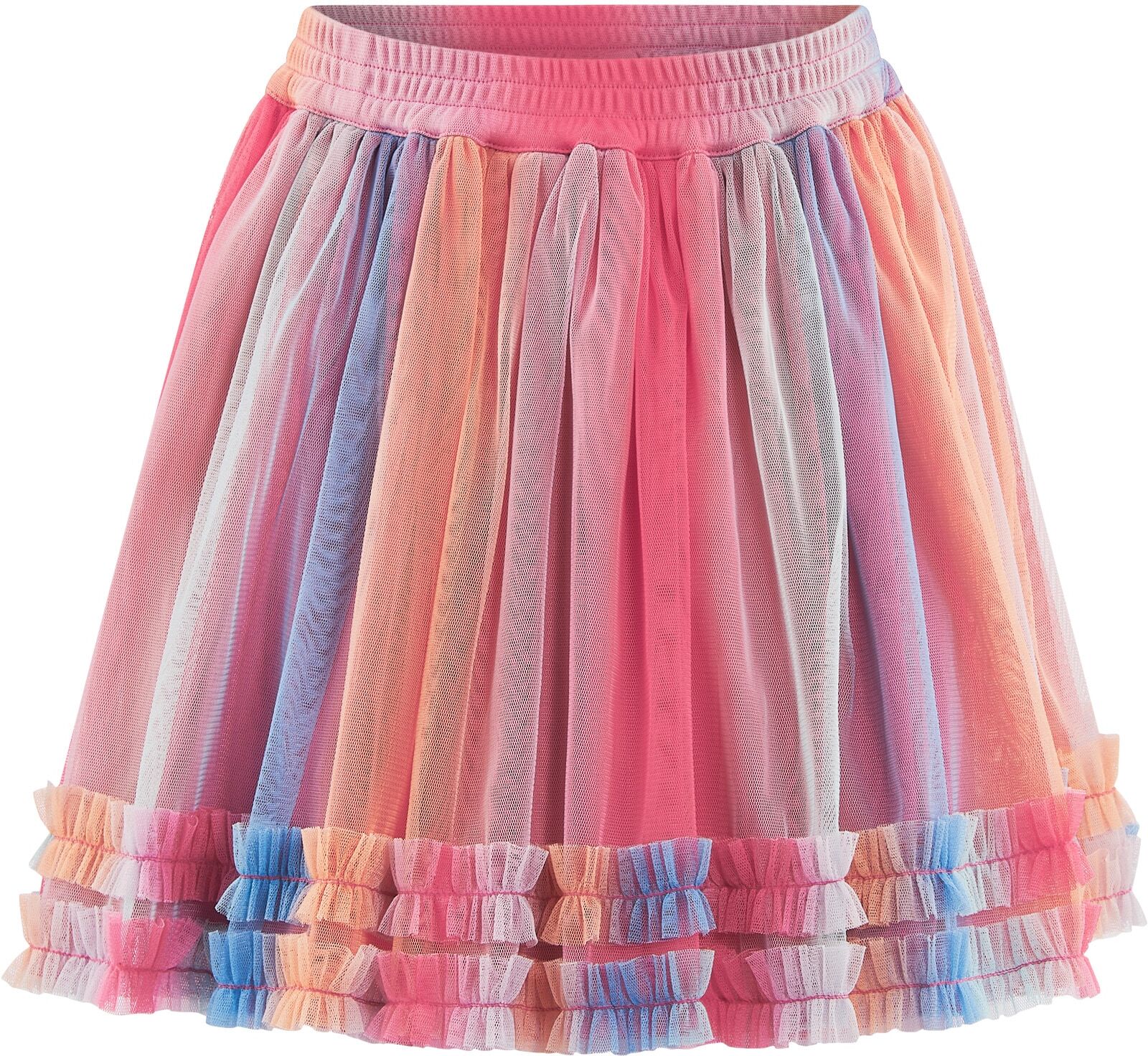 Tüllrock HAPPY GIRLS, Mädchen, Gr. 128, multicolour, Tüll, Obermaterial: 100% Polyester. Futter: 100% Polyester, bedruckt, Basic knieumspielend, Röcke Tüllrock multicolour 128