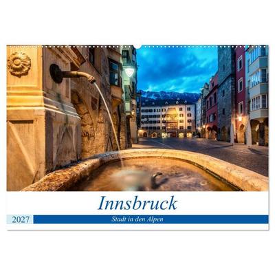 Innsbruck - Stadt in den Alpen (Wandkalender 2027 DIN A2 quer), CALVENDO Monatskalender