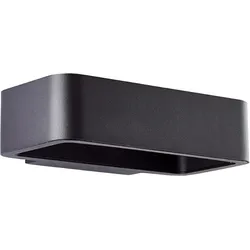 Brilliant Golda LED Außenwandleuchte - Schwarz, 7W integriert, 510 Lumen, Warmweiß (3000K), IP54 spritzwassergeschützt, Up- & Downlight, 22x13,1x5,5 cm, inkl. Montagematerial