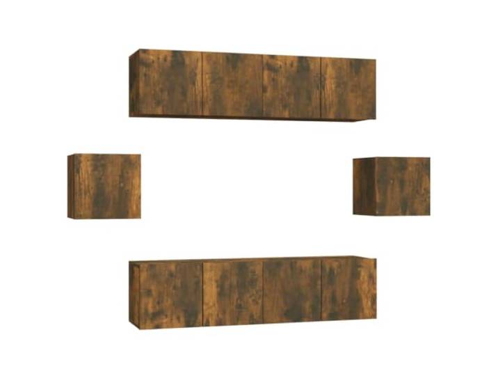 Makastle TV-Schrank Set 6-TLG. Räuchereiche 60x30x30 cm