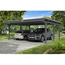 Skan Holz Emsland - Flachdach Doppelcarport aus Leimholz Breite 613 cm Holzcarport