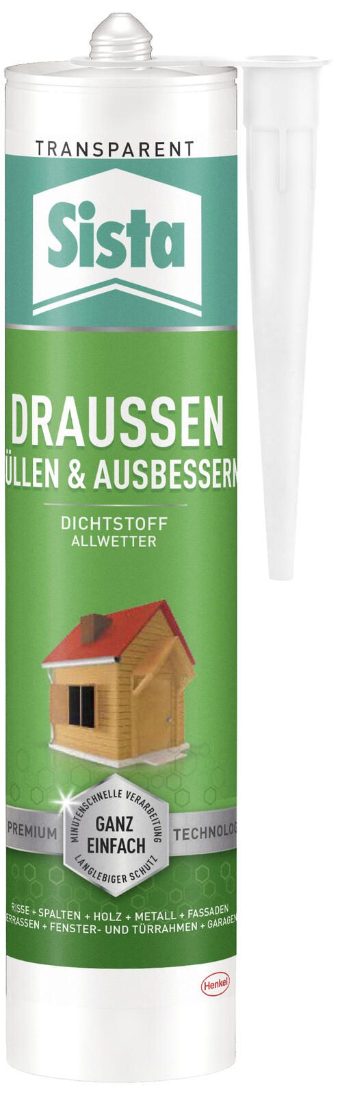 Sista Draussen Dichtstoff Allwetter Silikon transparent 280,0 ml SLOTR