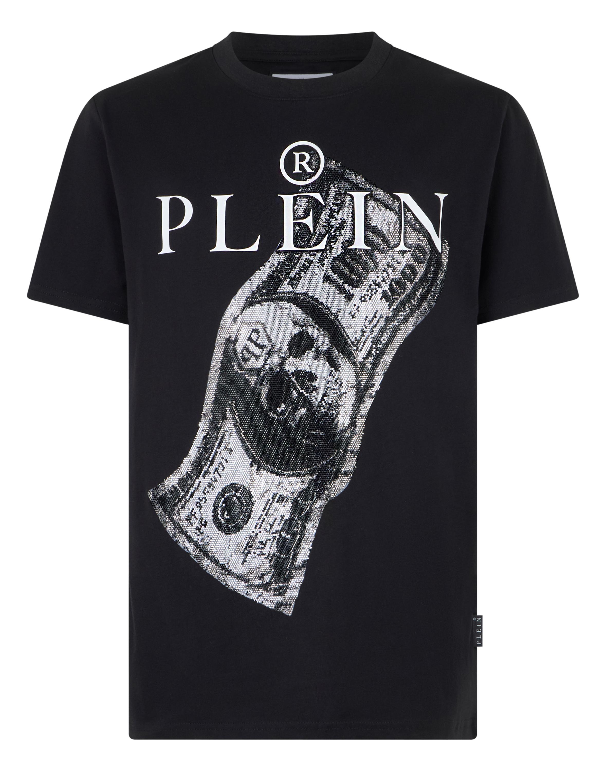 Philipp Plein T-Shirt mit Rundhals und Totenkopfprint, Kurzarm - Schwarz