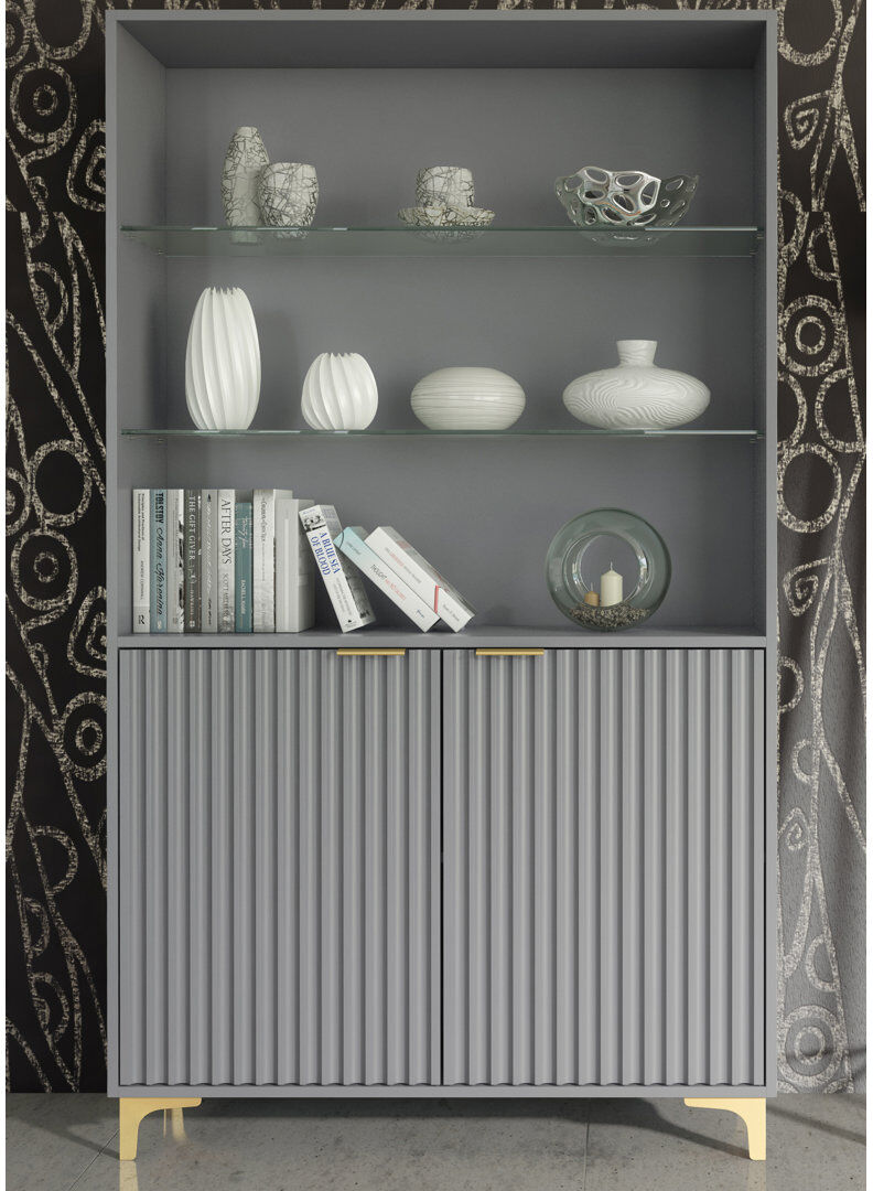 Fairmont Park Display Cabinet Grey 170cm H X 100cm W X 35cm D