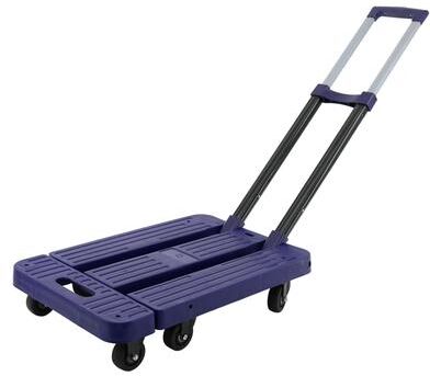Jiallo Heavy Duty Foldable Utility Dolly Platform Crate with 6 omnidirectional wheels & Telescopic Handle (Purple Color)