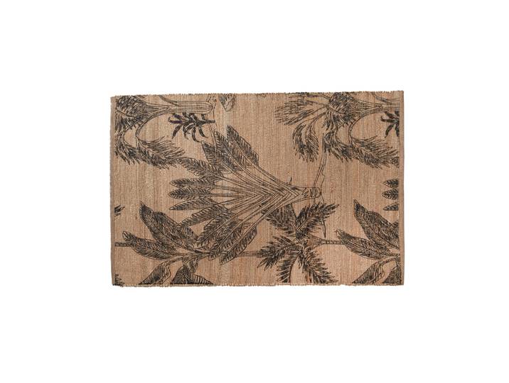 Tapis rectangulaire en jute, motif végétal - Blancheporte