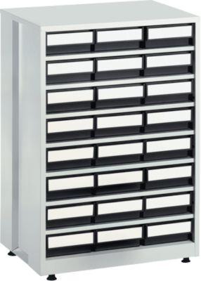 Treston Schubladenmagazin 2440 Gehäuse grau, 24 Schubladen Grau, 7 Böden, 240 kg, bis 336 Sortierungen