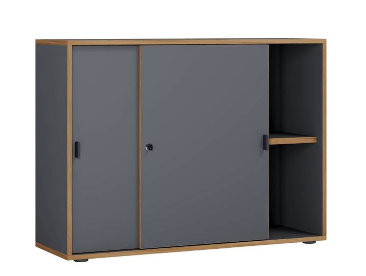 VCM Schiebeschrank SALIA, anthrazit, Holznachbildung