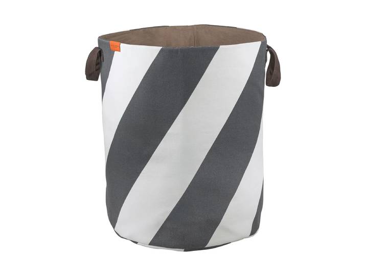Mette Ditmer - Diagonal Wäschekorb, Ø 40 x H 50 cm, dunkelgrau / off-white