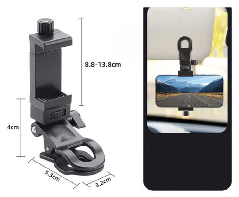 STABLECAM Autohouder voor vizier met draaibare 1/4-inch schroef en smartphonehouder