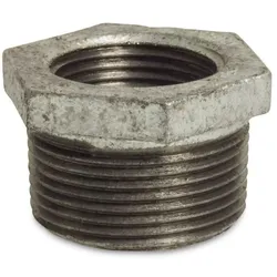 Tempergussfitting, Gewindefitting Temperguss, Reduzierstück 2" AG x 1 1/2" IG