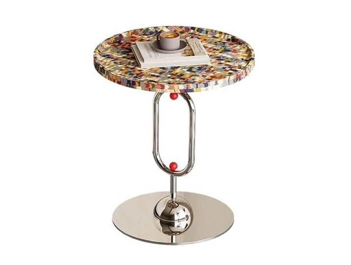 YCCHAH Sofatisch Licht Luxus Runde Sofa Seite Tisch Künstler Wohnzimmer Kleine Kaffee Wohnzimmer-Beistelltisch