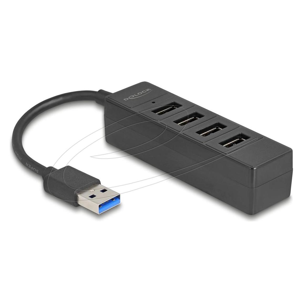 Delock USB Hub 4 port USB 5 Gbps with 4 x USB Type-A female black (USB-A, 4 Ports) (64350)