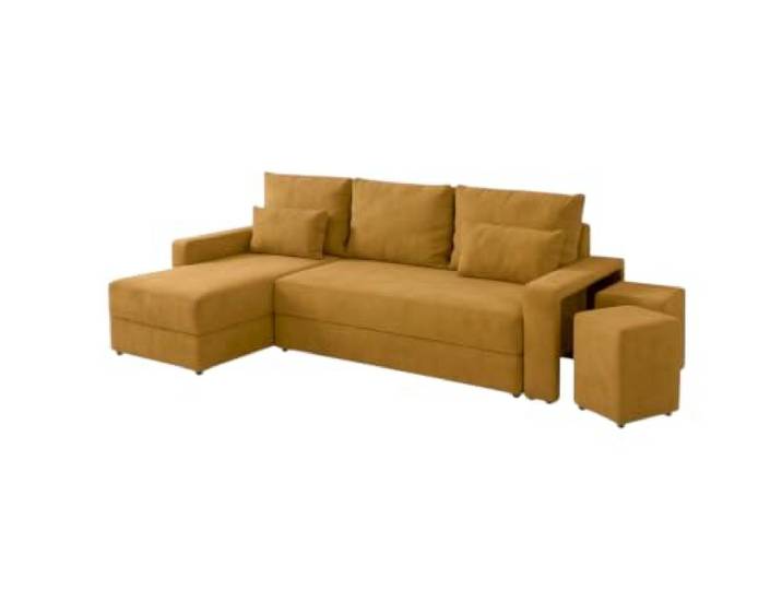 Furnelo Austin Ecksofa L Schlaffunktion Bettkasten 2 Hocker
