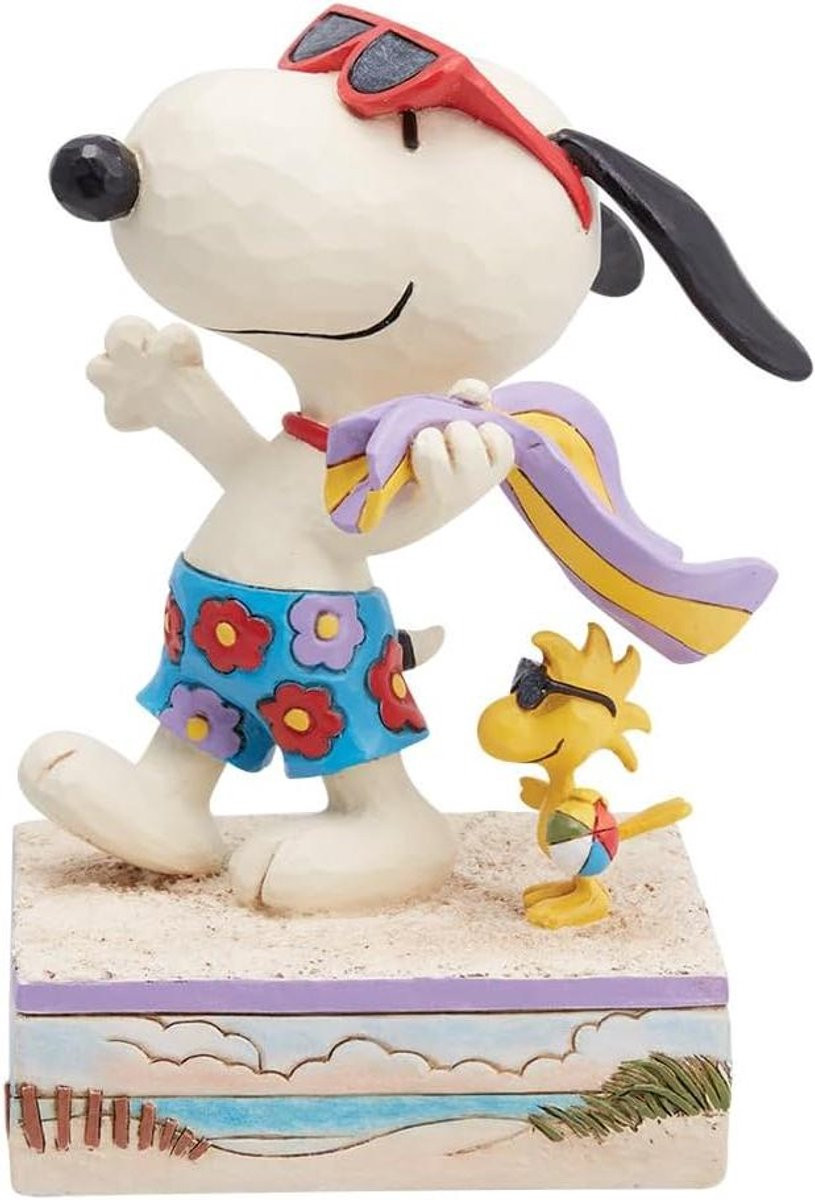 Handgeschilderd Snoopy en Woodstock Strand Figuur Decoratie - Multicolor
