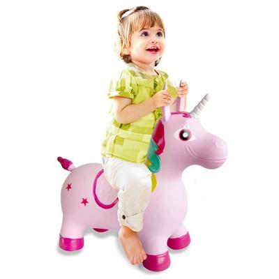 Jamara Hüpftier Einhorn bunt mit Pumpe