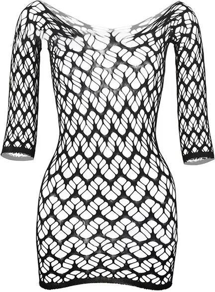 INF Nahtloser Netz-Bodysuit – Schwarz – Einheitsgröße