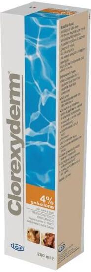 I.C.F. ICf Clorexyderm Soluzione 4% Disinfettante Cani e Gatti 200 ml