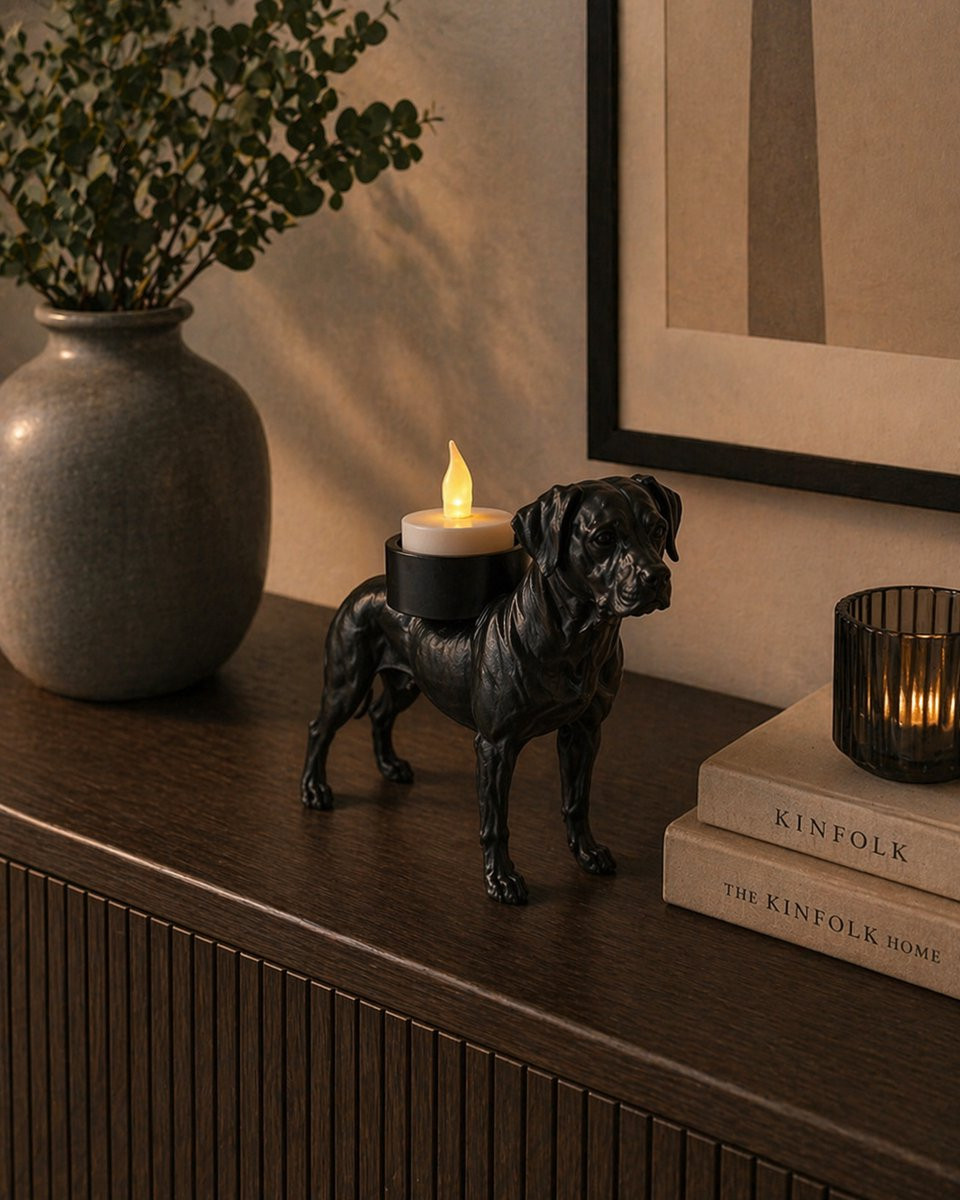 Waxinelichthouder Rhodesian Ridgeback - Zwart