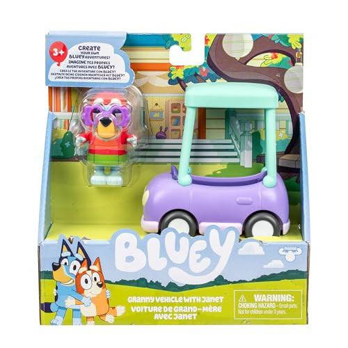 Bluey Janet Omaauto met Janet-figuur 6-7,6 cm