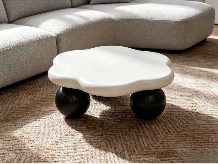 WILLIAMSPACE Couchtisch Wolken-Couchtisch – rund, kindersicher, pflegeleicht, Wolkenform, abgerundete Kanten