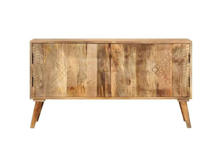 KTHLBRH Anrichte aus Massivholz, Mango, 110 x 30 x 60 cm Weißes Finish, großer Stauraum, glänzend lackiert, einfache Montage