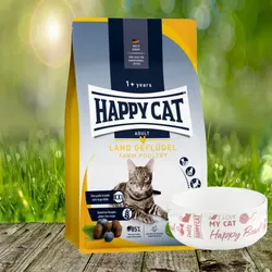 Happy Cat Culinary Adult Land Geflügel 10 kg - Optimale Versorgung deiner Katze + Futternapf