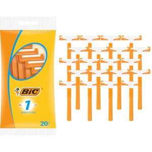 Bic Nassrasierer 1 Sensitive, Einwegrasierer, für Herren, 1-fach Klinge, 20 Stk