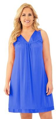 Plus Size Women's Exquisite Form®Sleeveless Short Sleep Gown by Exquisite Form in Rocky Blue (Size S)
